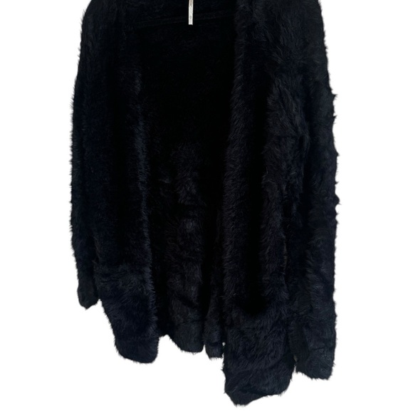 Free People Faux-Fur Open-Front Cardigan, Black, Size XS - Picture 6 of 10